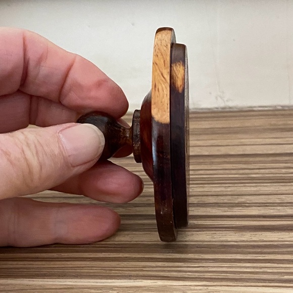 Small 2 Toned Wood Turned Trinket Box with Lid - Picture 7 of 8